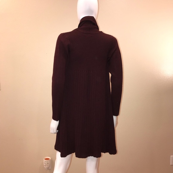 HM Long Cardigan Sweater Duster Womens Size XS Extra Small Burgundy Acrylic Wool - Picture 3 of 13